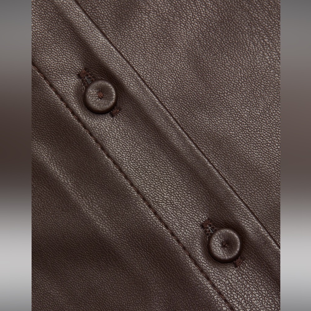 Kobi Halperin's Dixie faux leather midi shirtdress - Picture 5 of 10